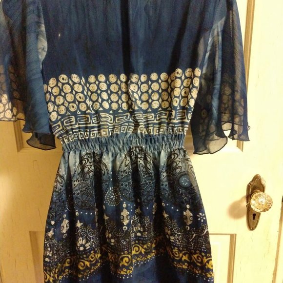 Harlow zee blue beaded tunic sz xs - Picture 2 of 4